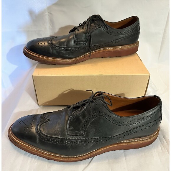 Allen Edmonds Shannon Drive Black Leather Wingtip Oxford Loafers Men Sz 13 Shoes